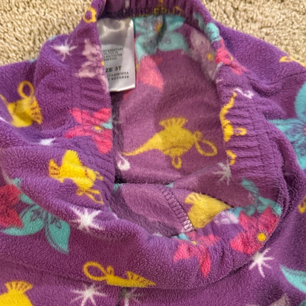 Disney Jasmine Kids Pajama Set - Teal and Purple. EUC. Soft. Comfortable. - Picture 8 of 14